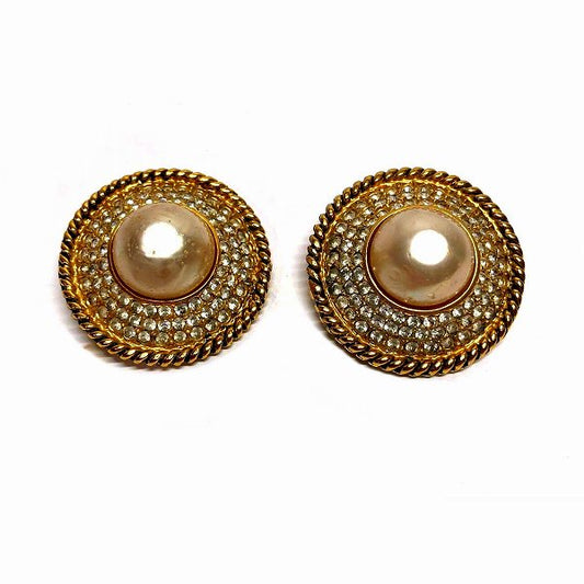 Chanel Faux Pearl Earrings
