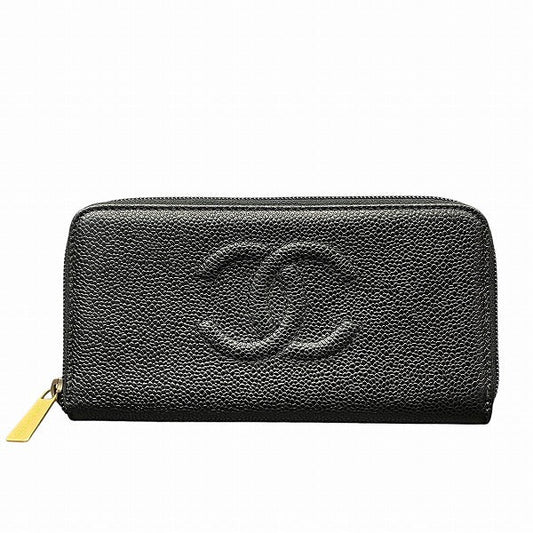 Chanel Coco Mark Caviar Long Wallet