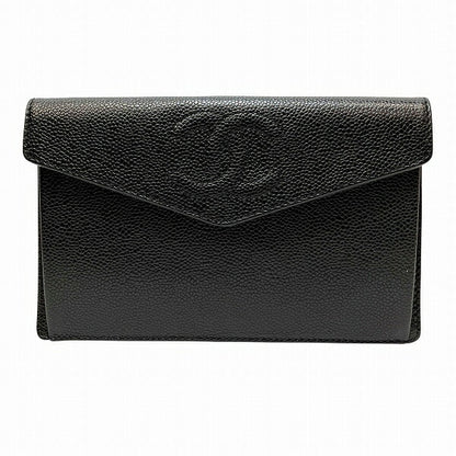 Chanel Coco Mark Caviar Long Wallet