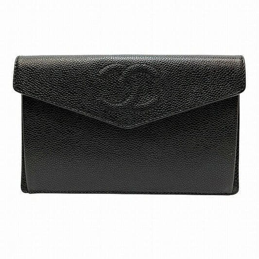 Chanel Coco Mark Caviar Long Wallet