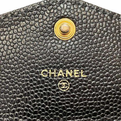 Chanel Coco Mark Caviar Long Wallet