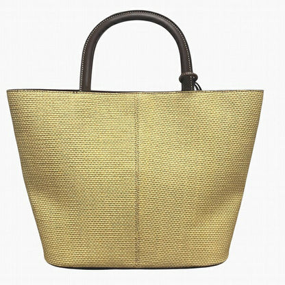 Chanel Straw Leather Tote Bag