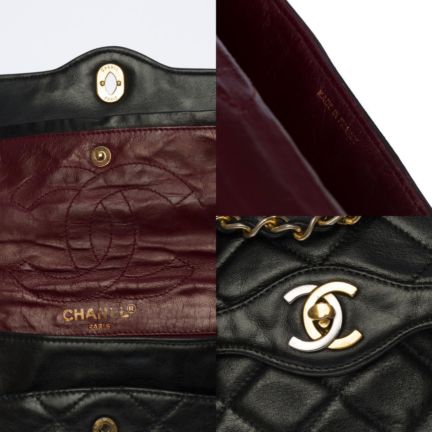 CHANEL Amazing Classic Double flap shoulder bag in black quilted lambskin, GHW