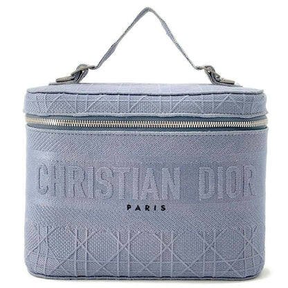 Dior Cannage Vanity Bag Light Blue Canvas