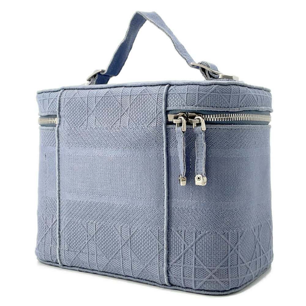 Dior Cannage Vanity Bag Light Blue Canvas