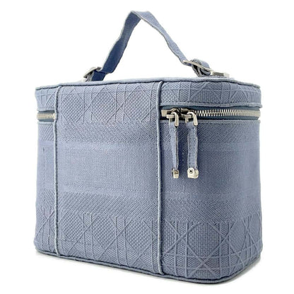 Dior Cannage Vanity Bag Light Blue Canvas