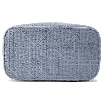 Dior Cannage Vanity Bag Light Blue Canvas