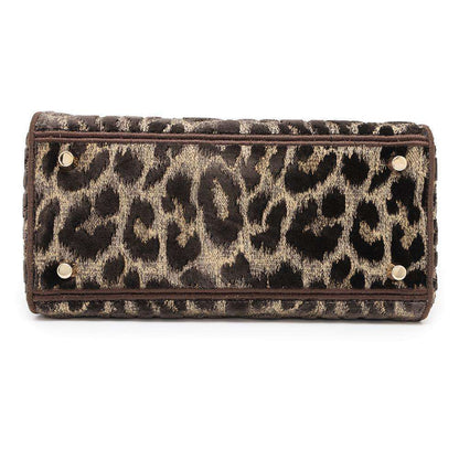 Dior Lady Dee Light Leopard Brown/Yellow/Red Velour Size Medium