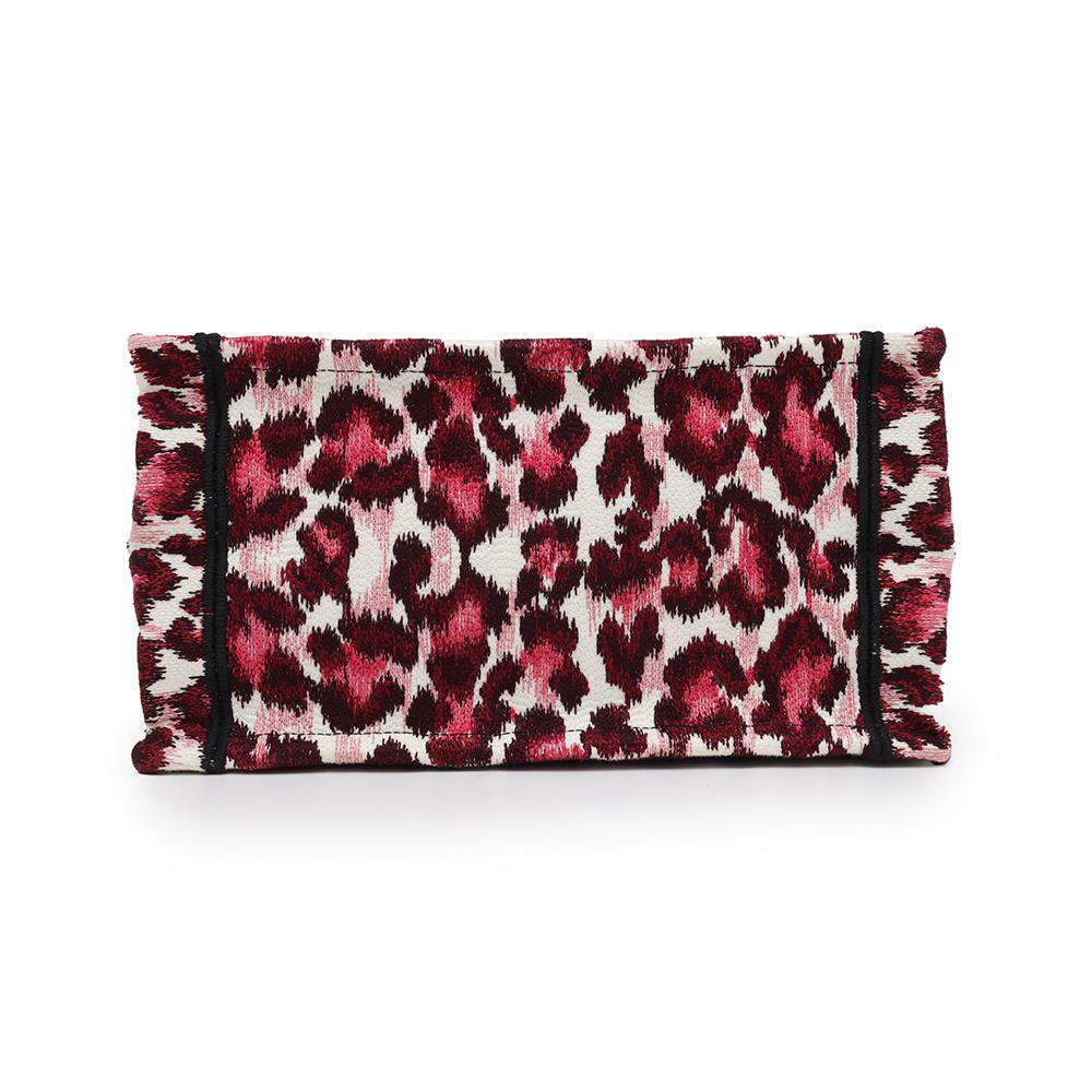 Dior Book Tote Leopard Pink Canvas Size Small
