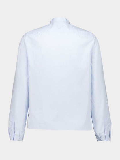 Astro Blue Cotton Mandarin Shirt