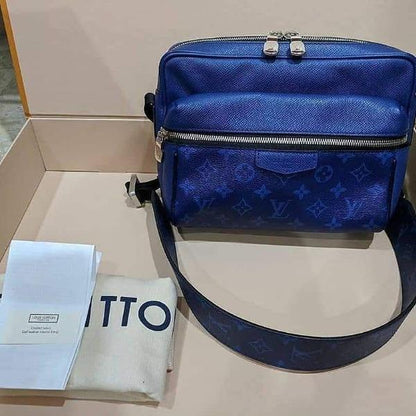 Louis Vuitton Outdoor Messenger K45 Taiga Monogram Cobalt