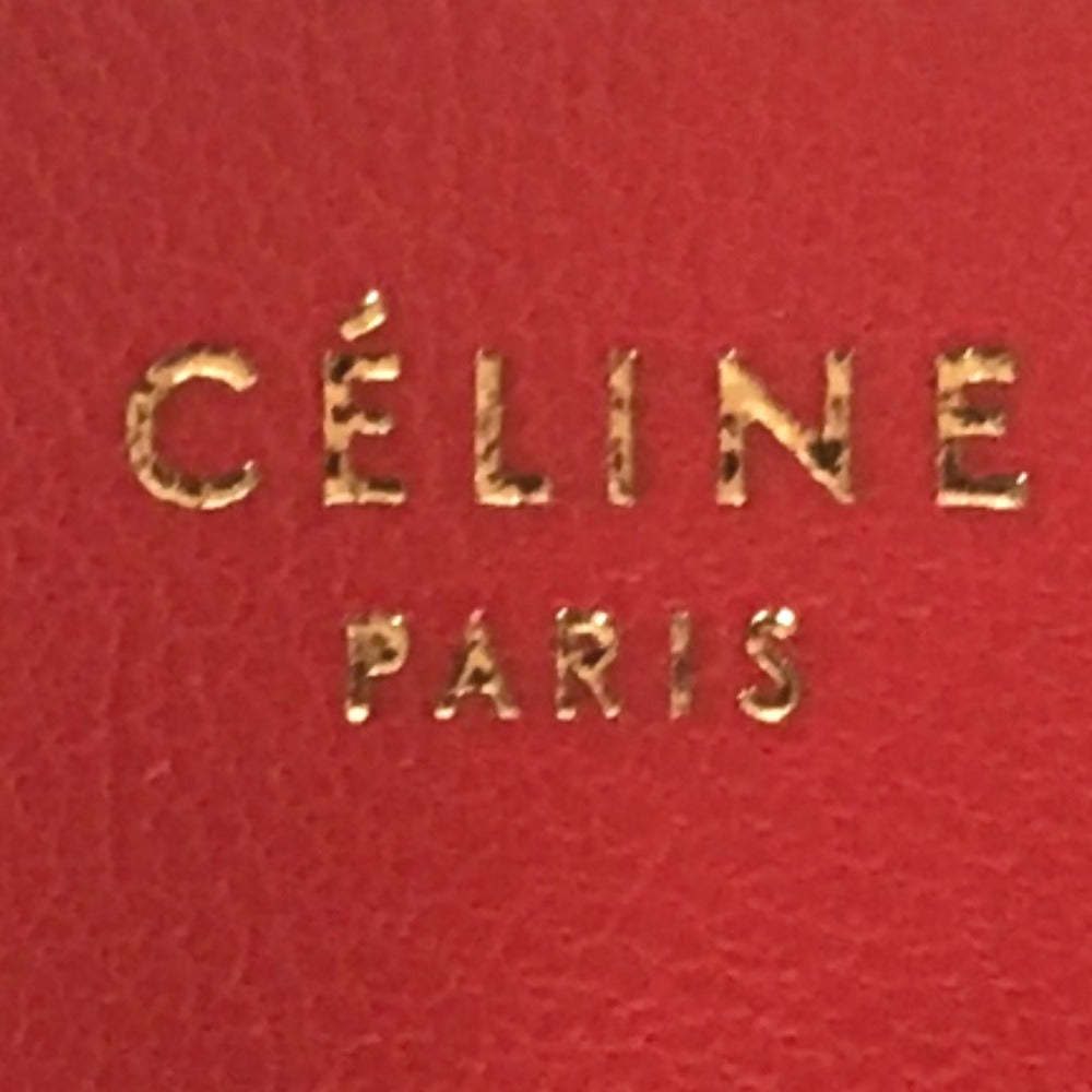 CELINE Long Wallet Purse 102623HTM.27VL leather Red x brown Round zip Women Used