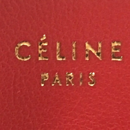 CELINE Long Wallet Purse 102623HTM.27VL leather Red x brown Round zip Women Used