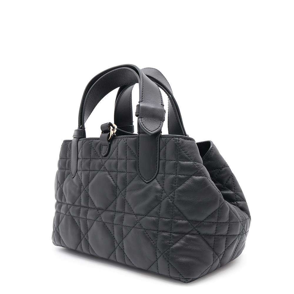 Dior TouJules Macrocannage Handbag BlackM2822OSHJ Calf Leather Size Small