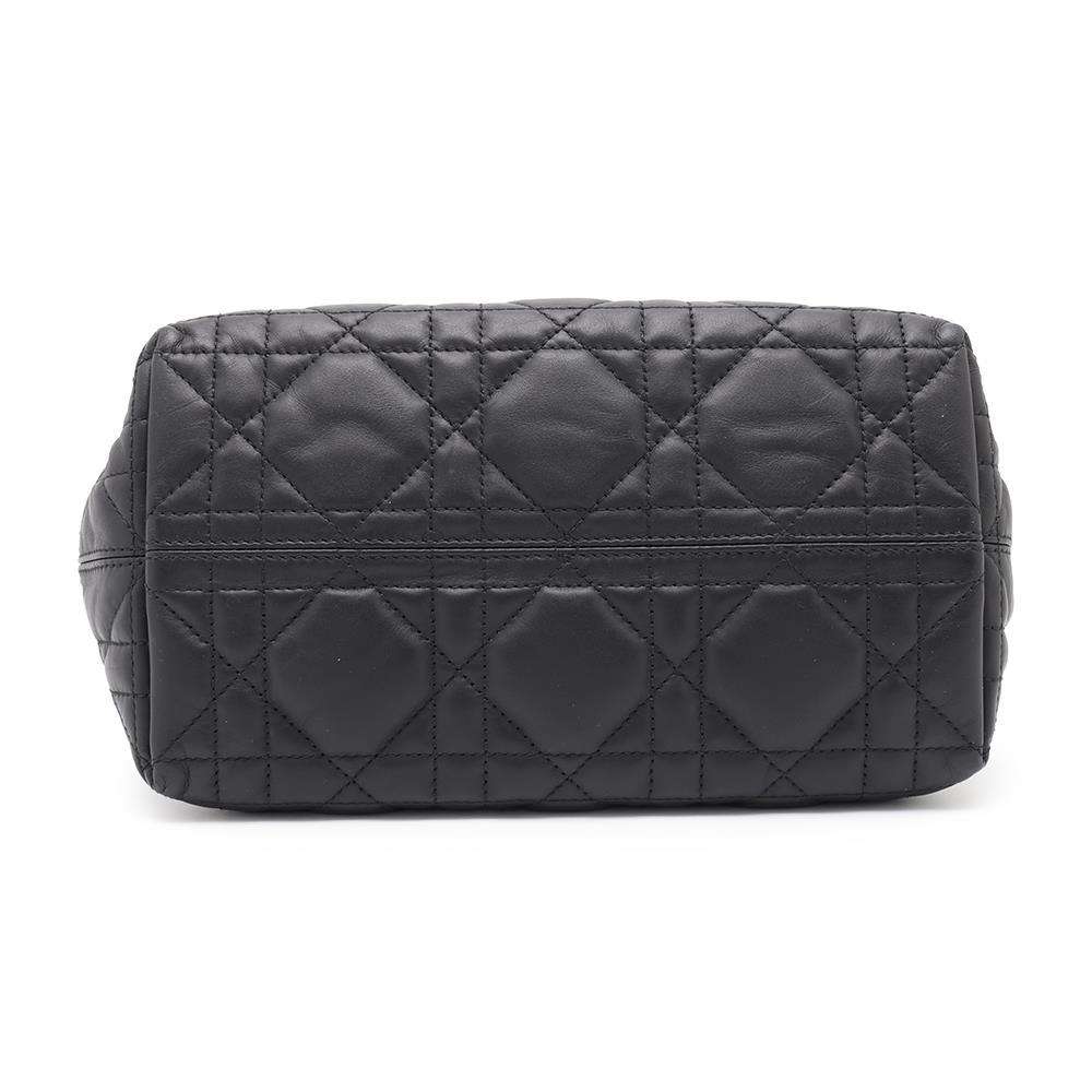 Dior TouJules Macrocannage Handbag BlackM2822OSHJ Calf Leather Size Small
