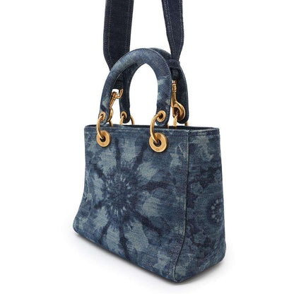 Dior Lady Dior Handbag Kaleidoscope Blue Denim Size Medium