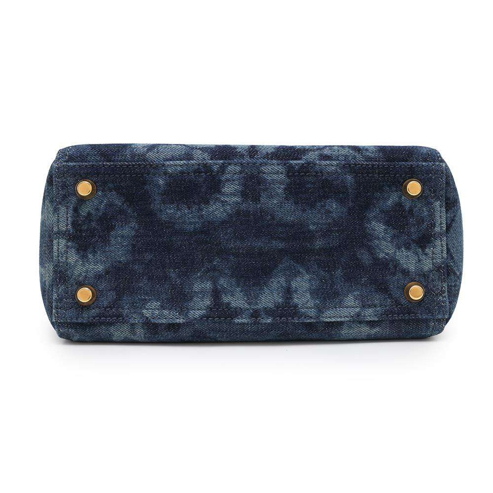 Dior Lady Dior Handbag Kaleidoscope Blue Denim Size Medium