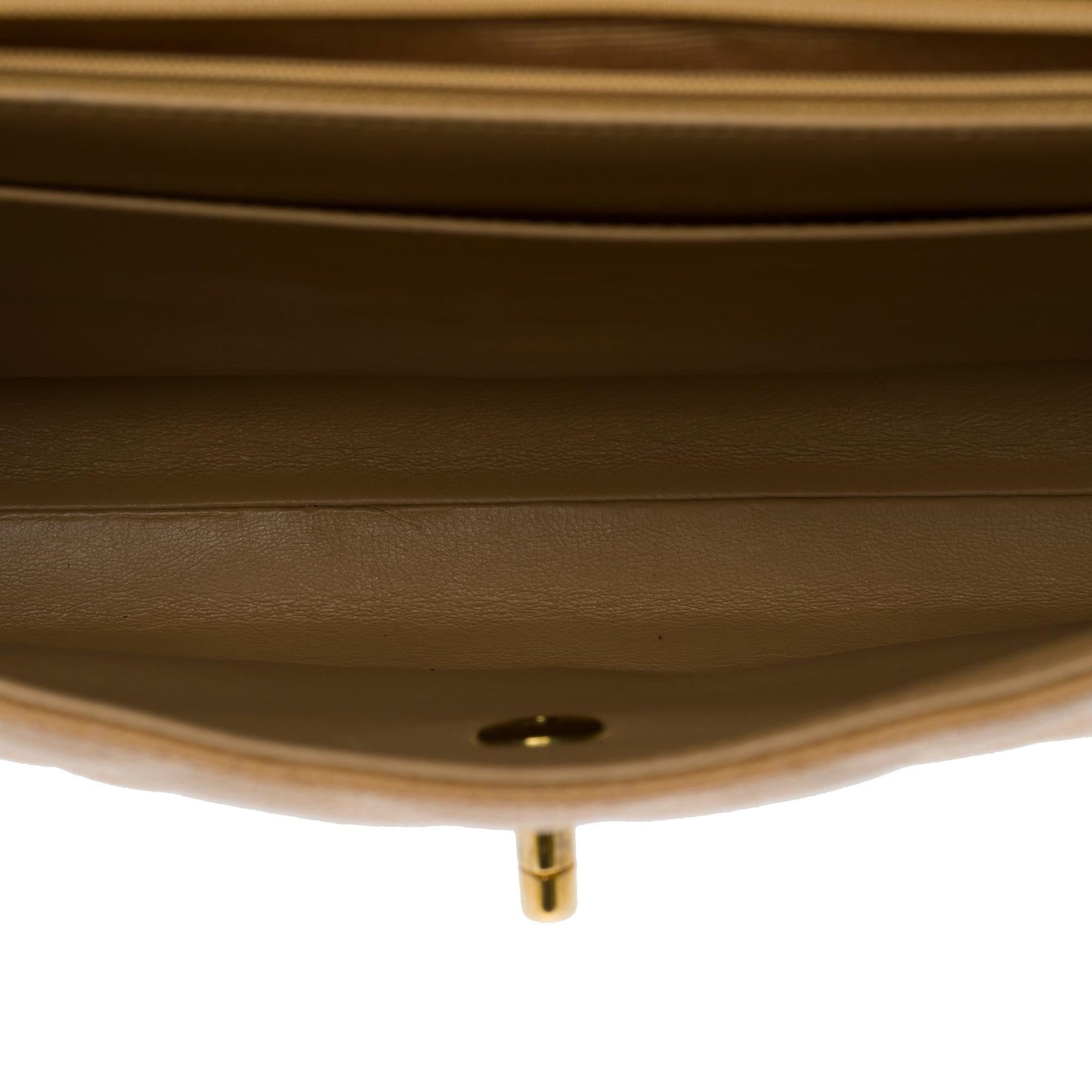 CHANEL Amazing vintage Briefcase in beige caviar leather, GHW