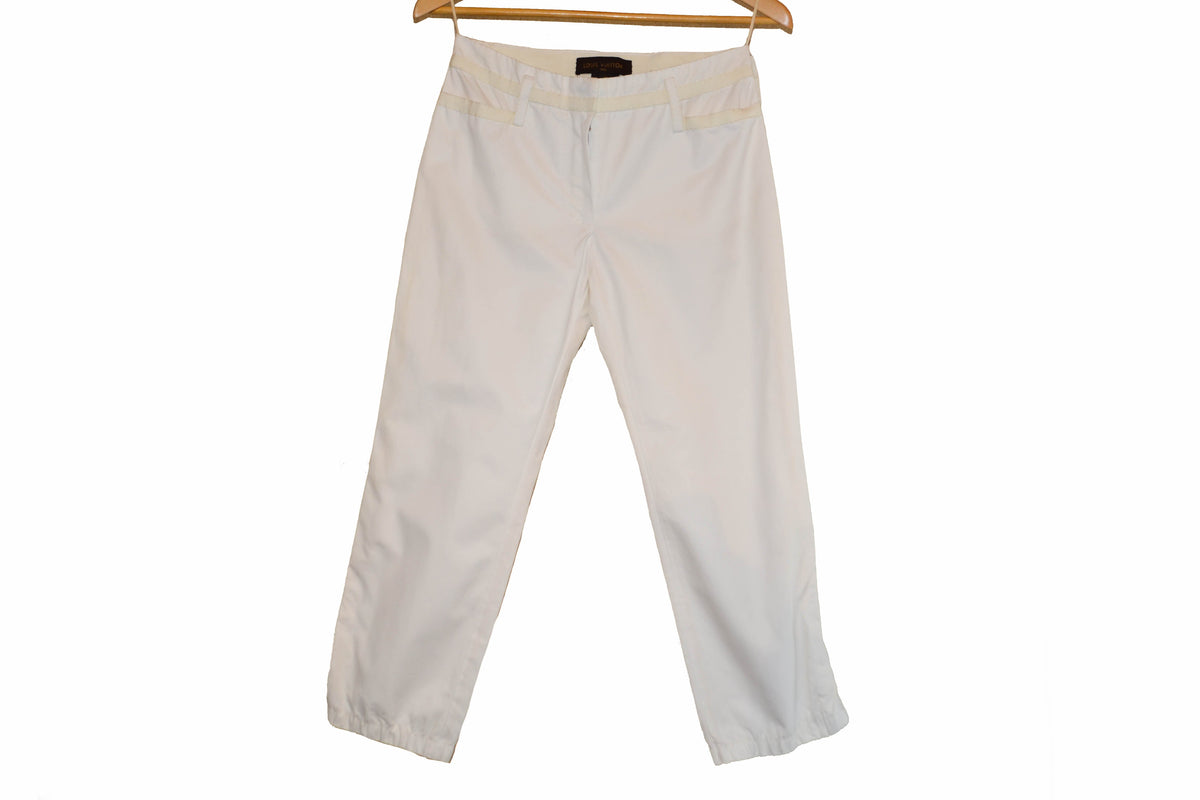 Ready to Wear Louis Vuitton Women's White Cotton Pants Size 36 | Italystation.com - Shop Now at italystation.com