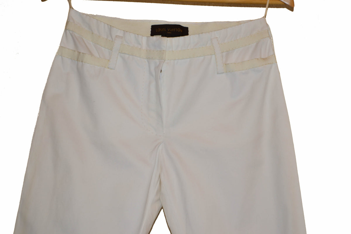 Louis Vuitton Women's White Cotton Pants Size 36
