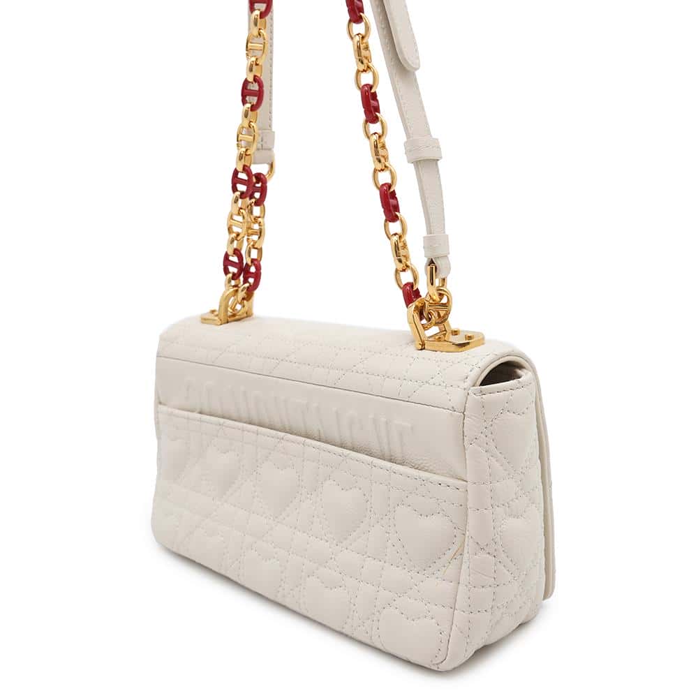 Dior Karo Che Shoulder Bag 2021 Limited Edition White/RedM9241UWHC Leather Size Small