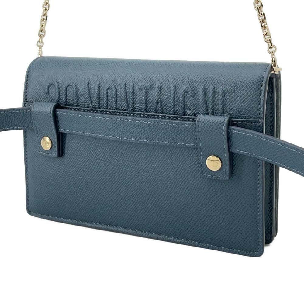 Dior 30Montaigne 2in1 Pouch 2WAYBag Blue Leather Size 30
