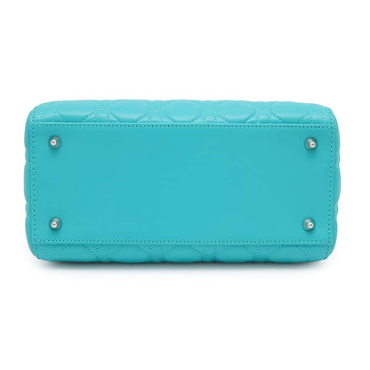 Dior Lady Dior 2WAYHandbag Turquise BlueCAL44551 Lambskin Size Medium