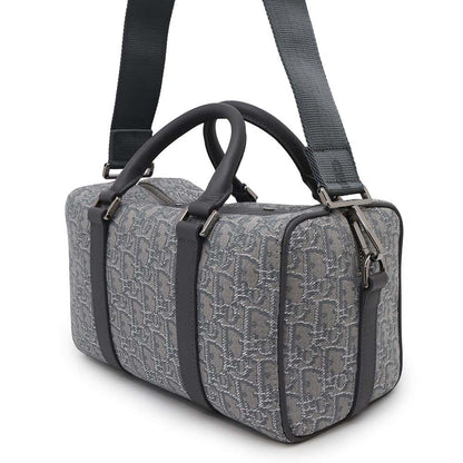 Dior Oblique Rango 2WAY Travel Bag Gray1ADDU114DOS Jacquard Calf Leather Size 26