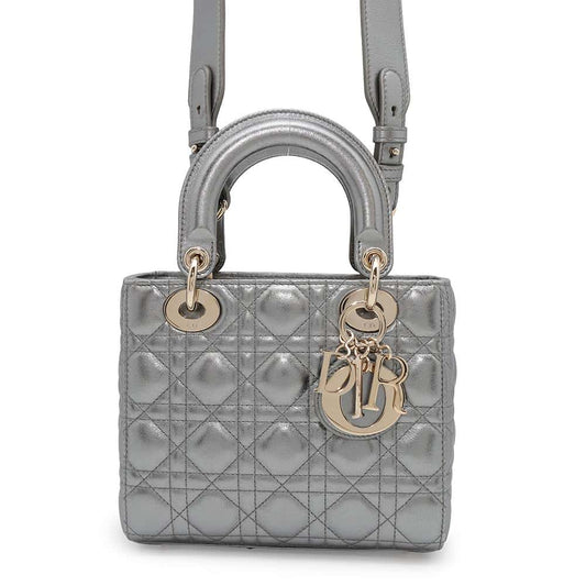 Dior Lady Dior MyABCDior SilverM0538OWEC Leather Size Small