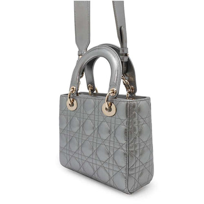 Dior Lady Dior MyABCDior SilverM0538OWEC Leather Size Small