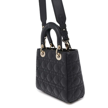 Dior Lady Dior My ABCDior Cannage 2WAY Handbag BlackM0538ONGE_M900 Lambskin Size Small/7.9"