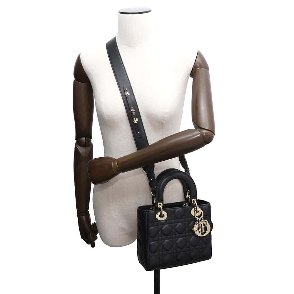 Dior Lady Dior My ABCDior Cannage 2WAY Handbag BlackM0538ONGE_M900 Lambskin Size Small/7.9"