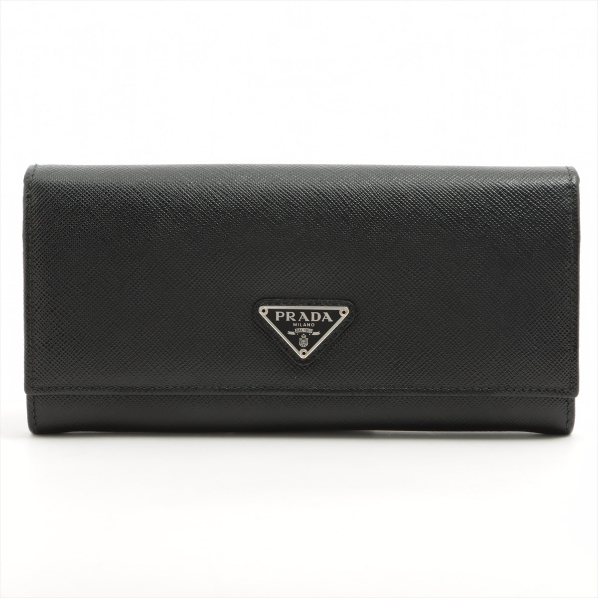 Prada Nero Saffiano Leather Triangle Large Wallet [Clearance Sale]