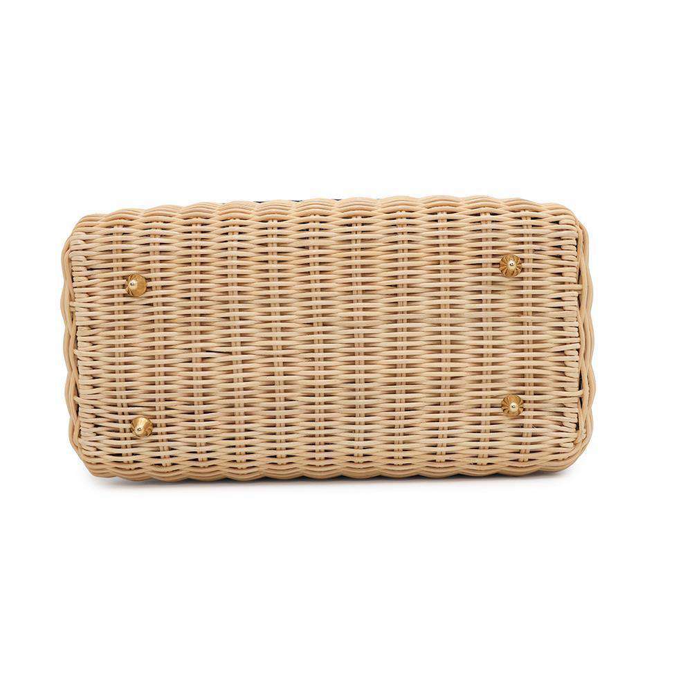 Dior Oblique Wicker Rattan Basket Bag Natural/NavyM0565CMVO Straw Canvas Size Medium
