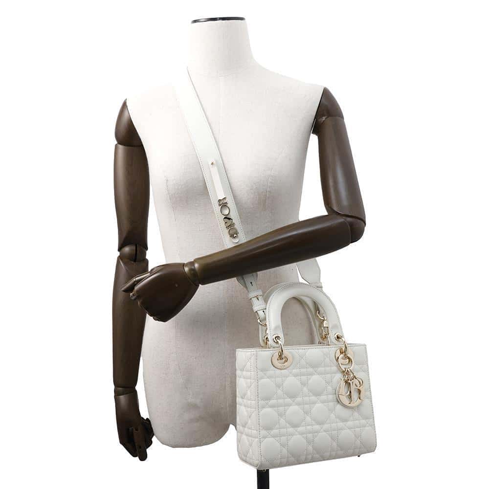 Dior Lady Dior MY ABCDIOR 2wayHandbag WhiteM0538OCAL Lambskin Size Small