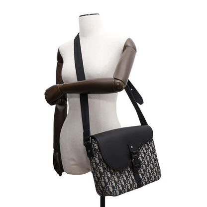 Dior Saddle Oblique Shoulder Bag Black/Navy1ADME162YKS Leather Canvas