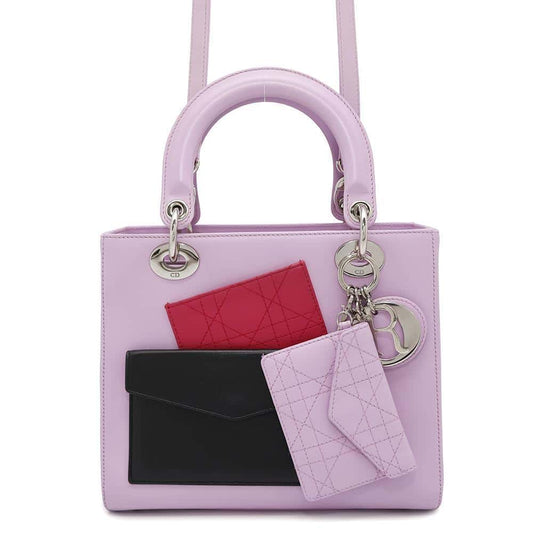 Dior Lady Dior Pocket Pink Calf Leather Size Medium