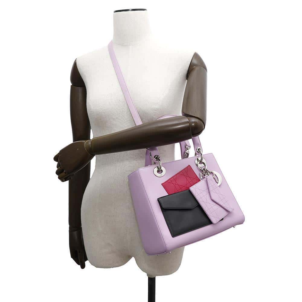 Dior Lady Dior Pocket Pink Calf Leather Size Medium