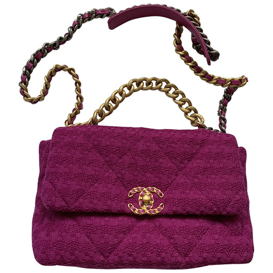 Chanel chanel 19 pink tweed handbag