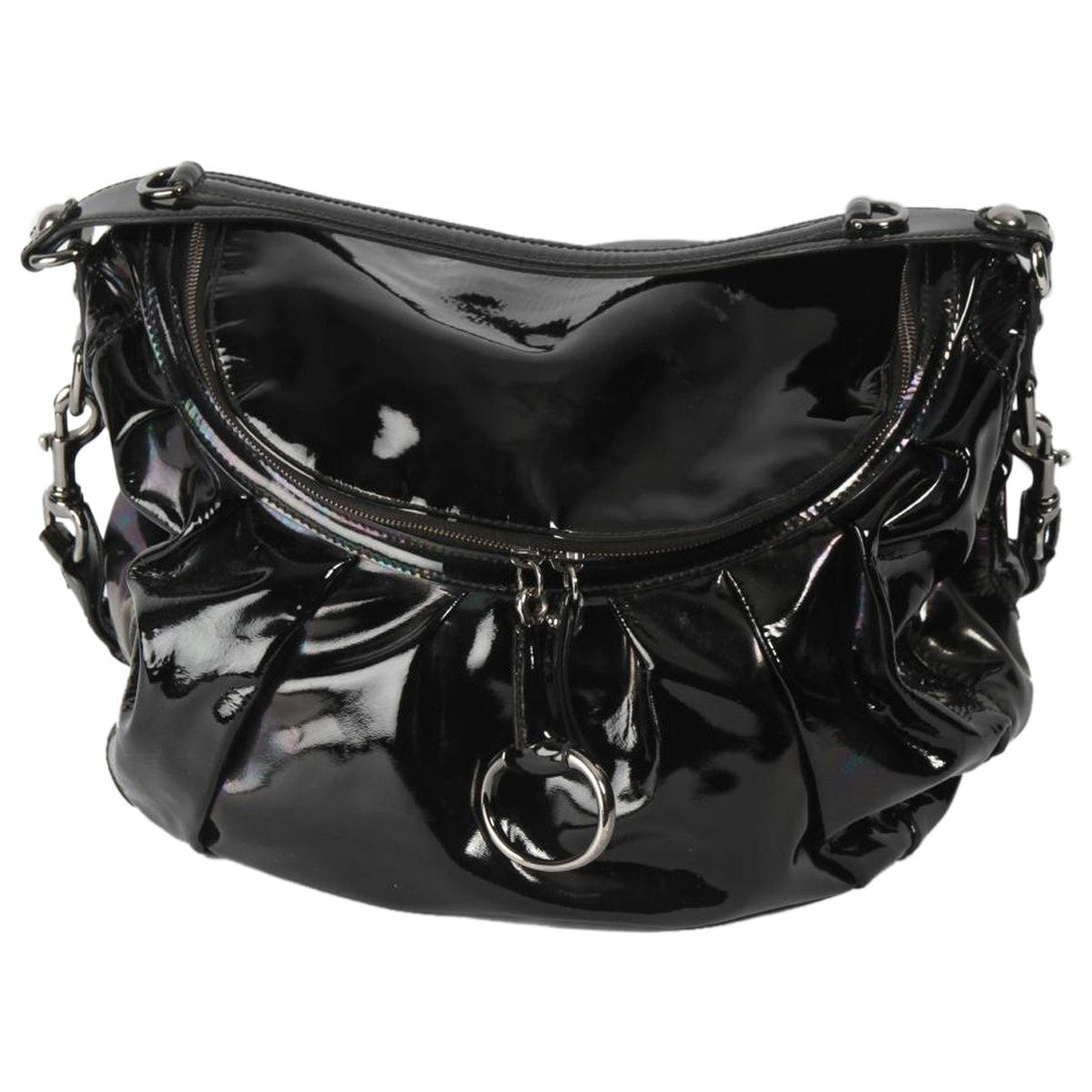 Gucci black patent leather handbag