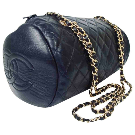 Chanel black leather handbag