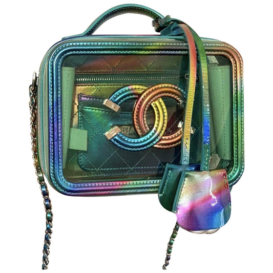 Chanel vanity multicolour patent leather handbag