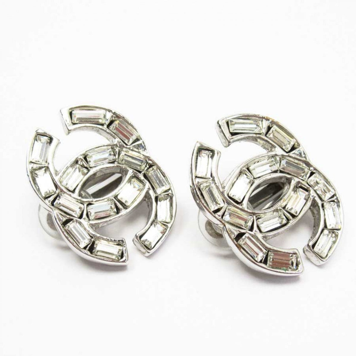 Chanel cc silver  earrings