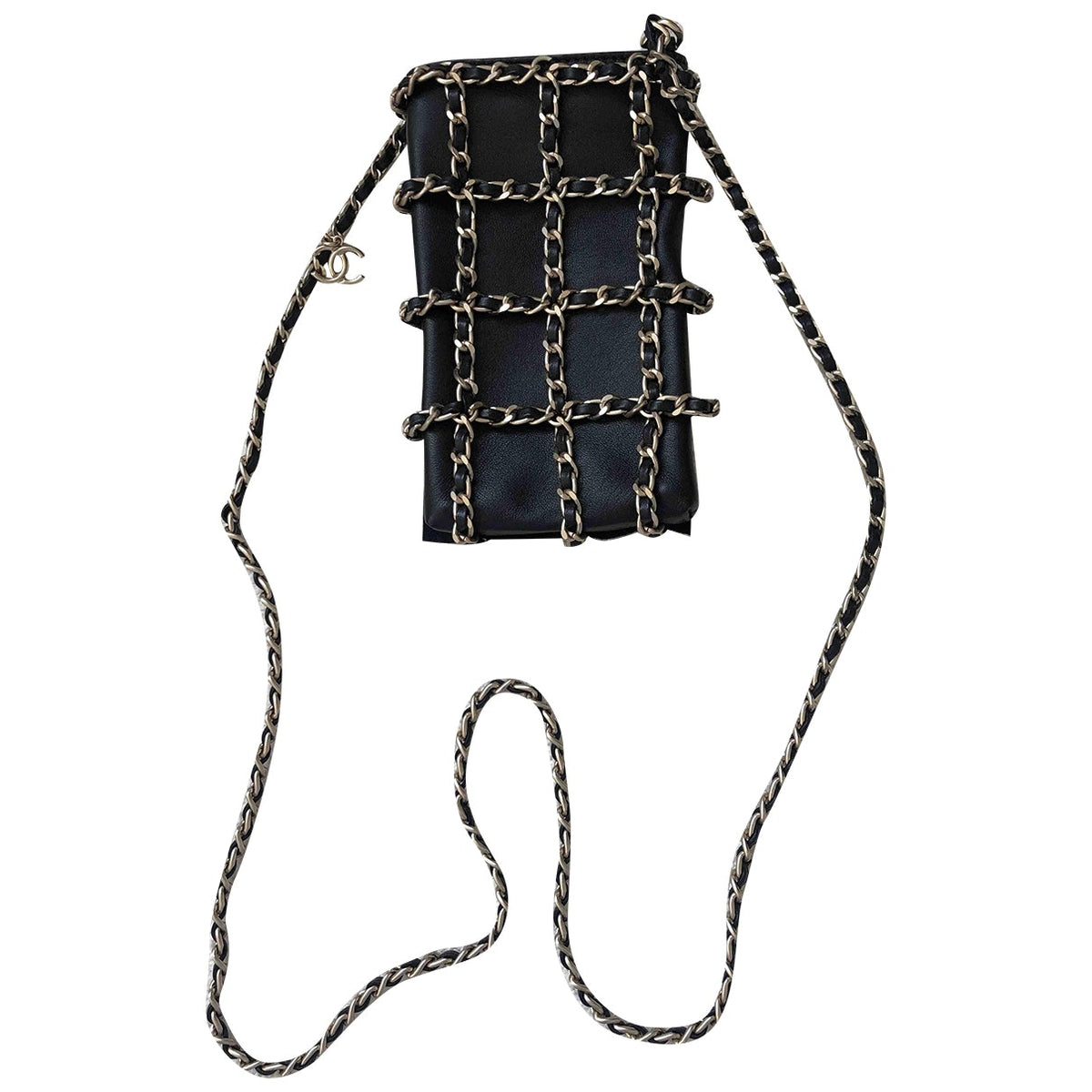 Chanel black leather handbag