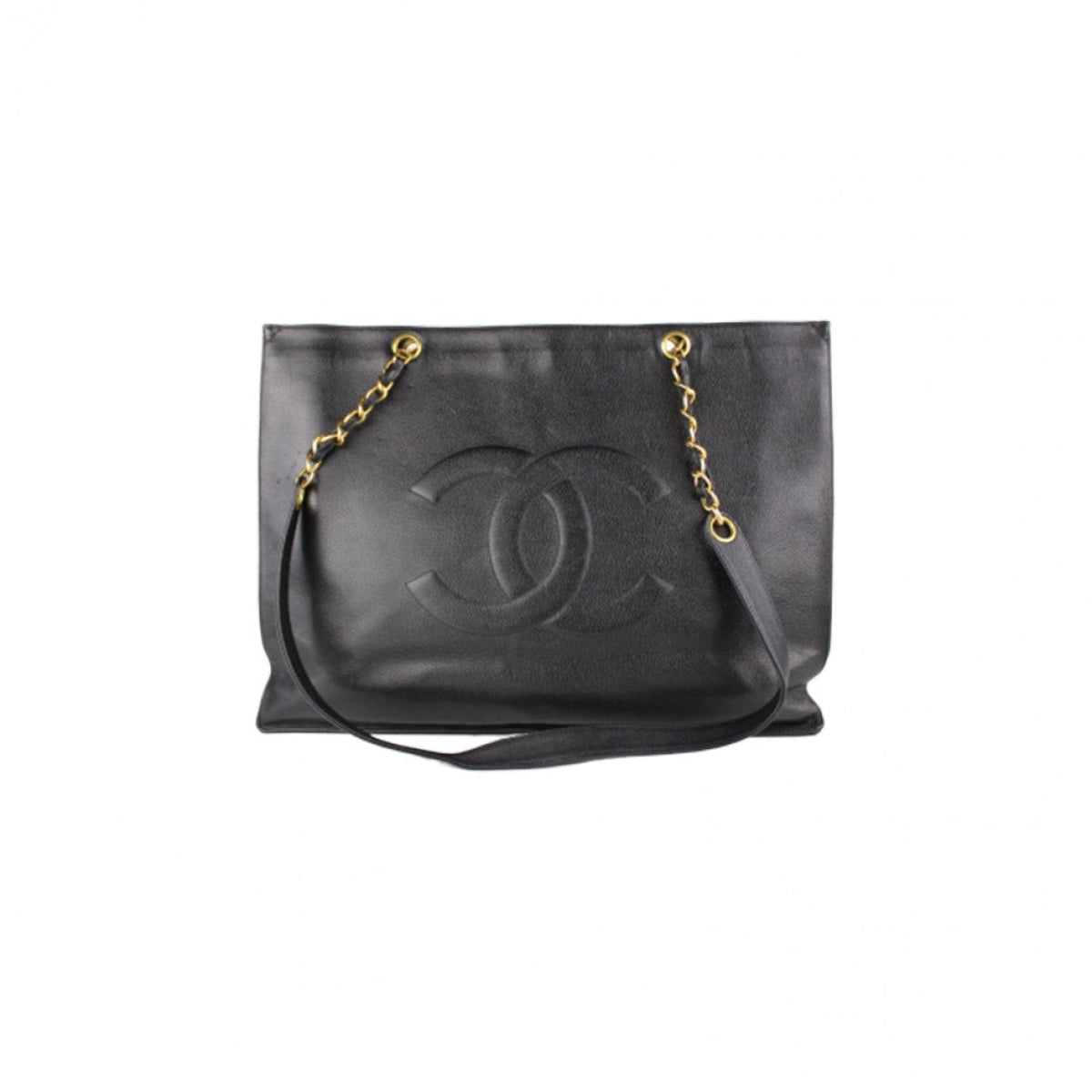 Chanel black leather handbag