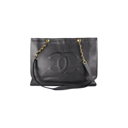 Chanel black leather handbag