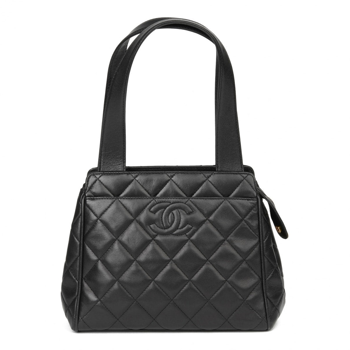 Chanel timeless/classique black leather handbag