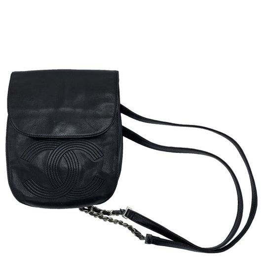 Chanel black leather backpacks