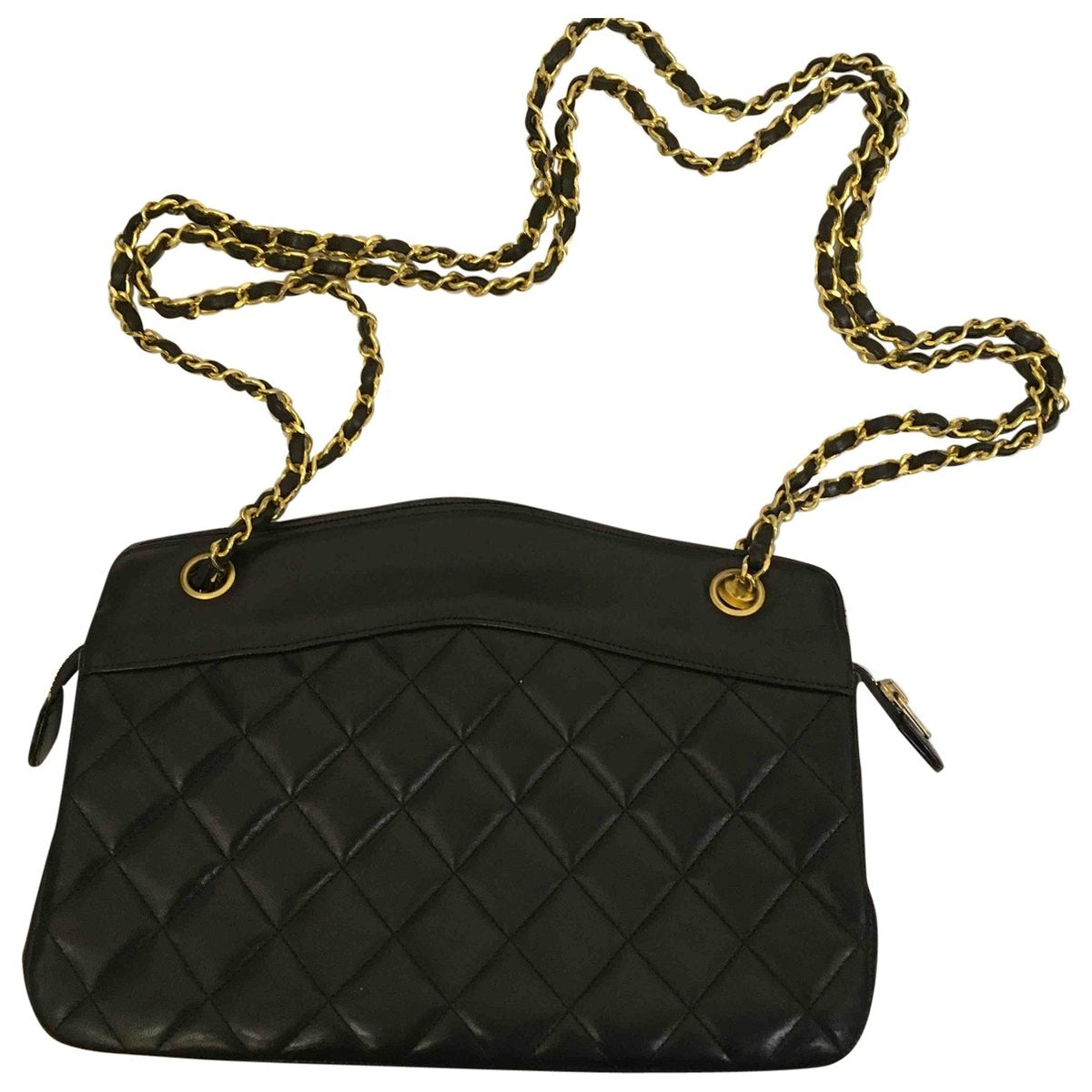 Chanel black leather handbag