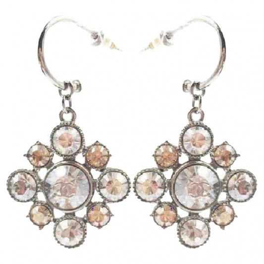 Chanel cc silver metal earrings